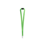 Polyester keycord met metalen musketonhaak en veiligheidssluiting 2 cm kleur lichtgroen