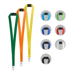 Polyester keycord met metalen musketonhaak en veiligheidssluiting 2 cm diverse kleuren