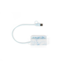 USB-hub met watervormen en 4 poorten met telefoonhouder kleur meerkleurig eerste weergave