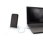 USB-hub met watervormen en 4 poorten met telefoonhouder kleur meerkleurig derde weergave