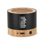 Draagbare luidspreker van gerecycled aluminium met handsfree 3W kleur zwart afbeelding met logo 3