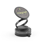 Magnetische telefoonhouder met 360°-rotatie en vacuümbevestiging kleur zwart afbeelding met logo