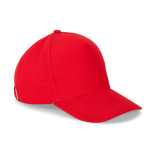 5-panel cap van geborsteld katoen met metalen gesp 260 g/m² kleur rood eerste weergave