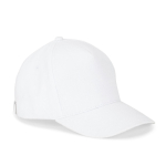 5-panel cap van geborsteld katoen met metalen gesp 260 g/m² kleur wit eerste weergave