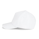 5-panel cap van geborsteld katoen met metalen gesp 260 g/m² kleur wit vierde weergave