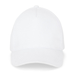 5-panel cap van geborsteld katoen met metalen gesp 260 g/m² kleur wit