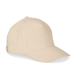 5-panel cap van geborsteld katoen met metalen gesp 260 g/m² kleur beige eerste weergave