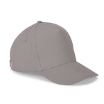 5-panel cap van geborsteld katoen met metalen gesp 260 g/m² kleur lichtgrijs eerste weergave