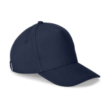 5-panel cap van geborsteld katoen met metalen gesp 260 g/m² kleur marineblauw eerste weergave