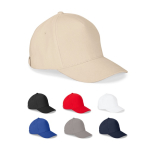 5-panel cap van geborsteld katoen met metalen gesp 260 g/m² diverse kleuren