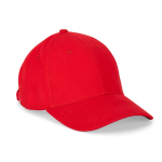 Verstelbare 6-panel cap van geborsteld katoen 260 g/m² kleur rood eerste weergave