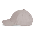 Verstelbare 6-panel cap van geborsteld katoen 260 g/m² kleur lichtgrijs vierde weergave