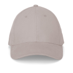 Verstelbare 6-panel cap van geborsteld katoen 260 g/m² kleur lichtgrijs