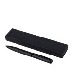 Draaibare messing balpen met metalen clip, blauwe inkt kleur zwart met jouw bedrukking