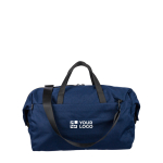 Ruime sporttas van plastic afval uit de oceaan kleur marineblauw met jouw bedrukking