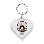 Plastic sleutelhanger met metalen ring in hartvorm tweede weergave