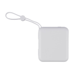 Plastic powerbank met snelladen en LED-display 10.000 mAh kleur wit eerste weergave