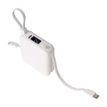 Plastic powerbank met snelladen en LED-display 10.000 mAh eerste weergave