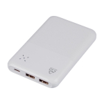 Powerbank van gerecycled kunststof met snelladen 10.000 mAh vierde weergave