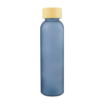 Gekleurde glazen fles met matte coating en bamboe schroefdop 500ml kleur blauw eerste weergave