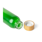 Gekleurde glazen fles met matte coating en bamboe schroefdop 500ml zesde weergave