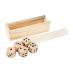 Beukenhouten dobbelspel in doos met schuifdeksel vierde weergave