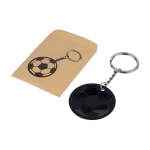 Sleutelhanger met voetbaldesign van roestvrij staal en rubber zesde weergave