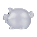 Transparant spaarvarken van gerecycled plastic met logo kleur doorzichtig eerste weergave