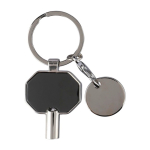 Sleutelhanger van gerecycled zink met radiatorontluchter en winkelmuntje derde weergave