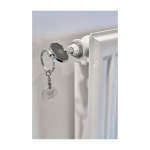 Sleutelhanger van gerecycled zink met radiatorontluchter en winkelmuntje zevende weergave