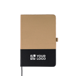 PU-notitieboek kleur beige met jouw bedrukking