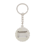 Sleutelhanger met geïntegreerde flesopener van bamboe en zinklegering derde weergave