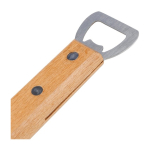 BBQ-spatel met flesopener en houten handvat vierde weergave
