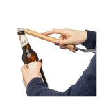 BBQ-spatel met flesopener en houten handvat zevende weergave