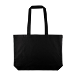 Grote katoenen totebag met lange hengsels 140 g/m² kleur zwart eerste weergave