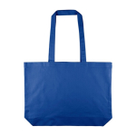 Grote katoenen totebag met lange hengsels 140 g/m² kleur blauw eerste weergave