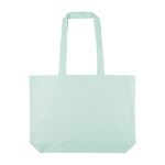 Grote katoenen totebag met lange hengsels 140 g/m² kleur pastel groen eerste weergave