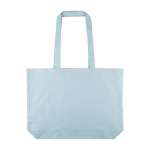 Grote katoenen totebag met lange hengsels 140 g/m² kleur lichtblauw eerste weergave