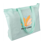 Grote katoenen totebag met lange hengsels 140 g/m² tweede weergave