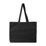 OEKO-TEX katoenen tas met zijvouw en lange hengsels 180 g/m² kleur zwart eerste weergave