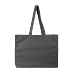 OEKO-TEX katoenen tas met zijvouw en lange hengsels 180 g/m² kleur donkergrijs eerste weergave