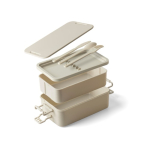 Stapelbare lunchbox met twee lagen en bestekset 2.2 L achtste weergave