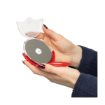 Pizzasnijder met afneembare beschermhoes en roestvrijstalen mes achtste weergave