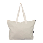 Gerecyclede polykatoenen tas met ritssluiting en lange hengsels 330 g/m² vierde weergave