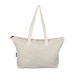 Gerecyclede polykatoenen tas met ritssluiting en lange hengsels 330 g/m² zesde weergave