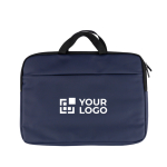 Laptoptas met voorvak en verstelbare schouderband 15'' kleur marineblauw met jouw bedrukking