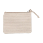 Ribfluwele portemonnee met bijpassende rits om te bedrukken kleur beige eerste weergave