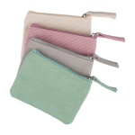 Ribfluwele portemonnee met bijpassende rits om te bedrukken derde weergave