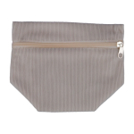 Ribfluewele toilettas met bijpassende rits om te bedrukken kleur grijs eerste weergave