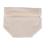 Ribfluewele toilettas met bijpassende rits om te bedrukken kleur beige eerste weergave